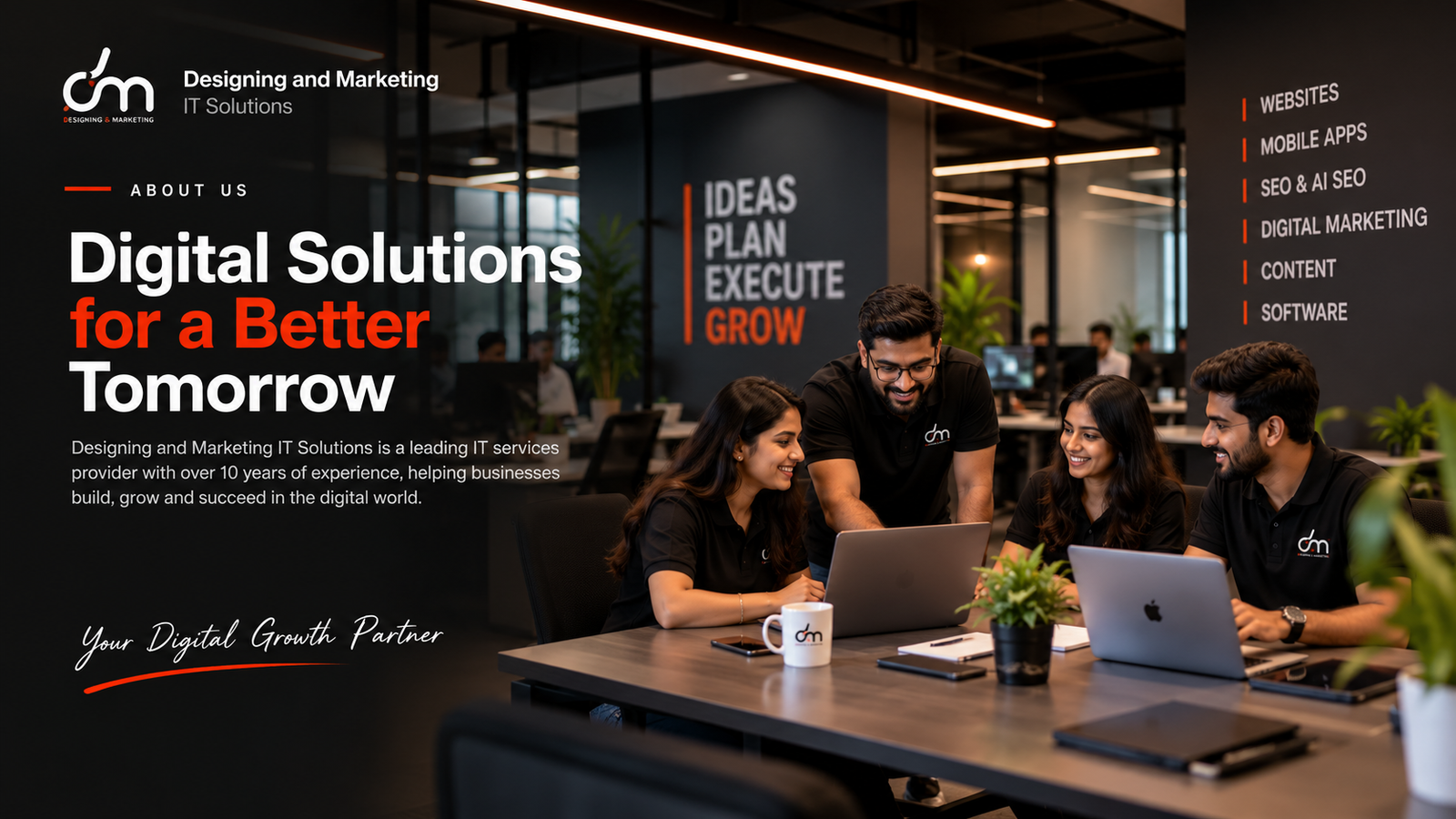 Designing and Marketing IT Solutions team and digital technology services